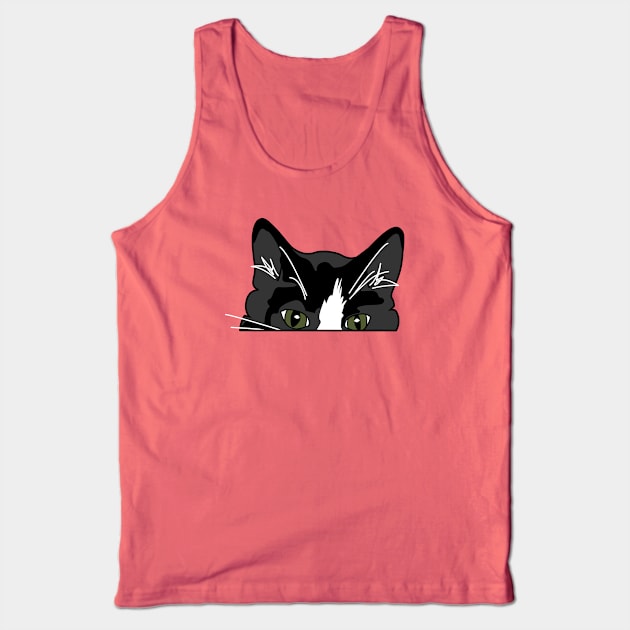 Peeping Kitty Cat Tank Top by TooCoolUnicorn